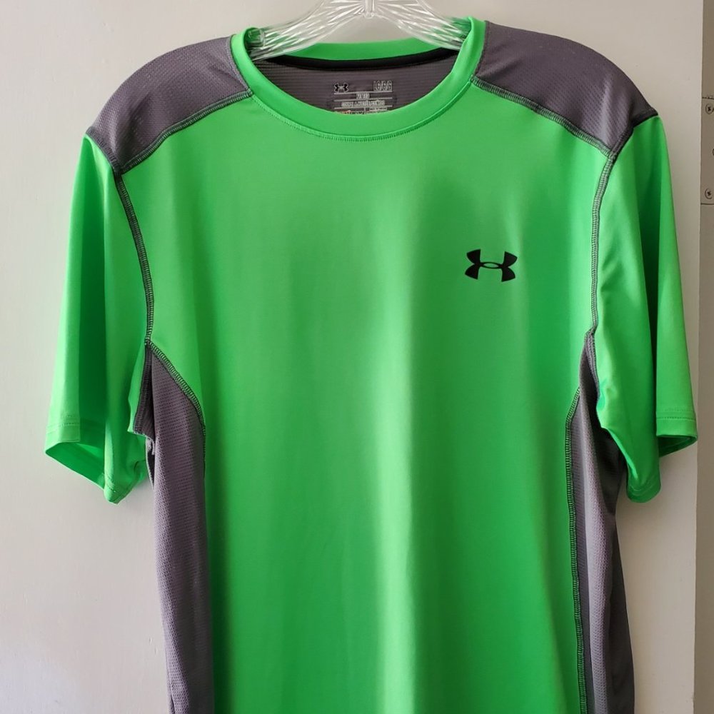 Under Armour Men's LG  Shirt Lime Green and Grey
